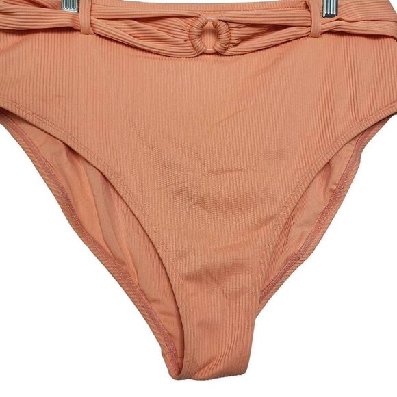 Cupshe Ribbed Orange Belted Swim Bottom Size 2X - Picture 4 of 7